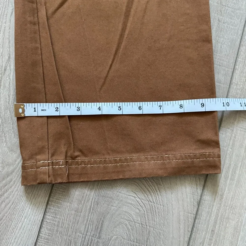 Wild Fable Utility Work Pants Women's sz 4 Brown High Waisted Relaxed Wide Leg - Picture 7 of 10